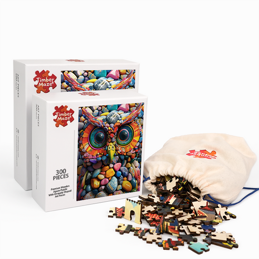 Mosaic Owl - Wooden Jigsaw Puzzle