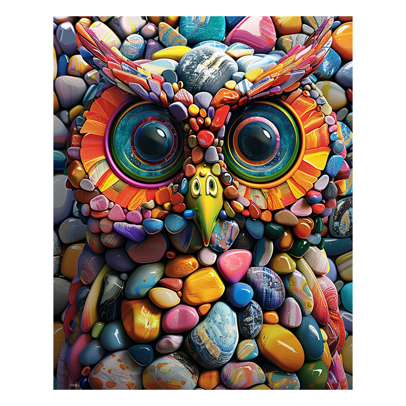 Mosaic Owl - Wooden Jigsaw Puzzle