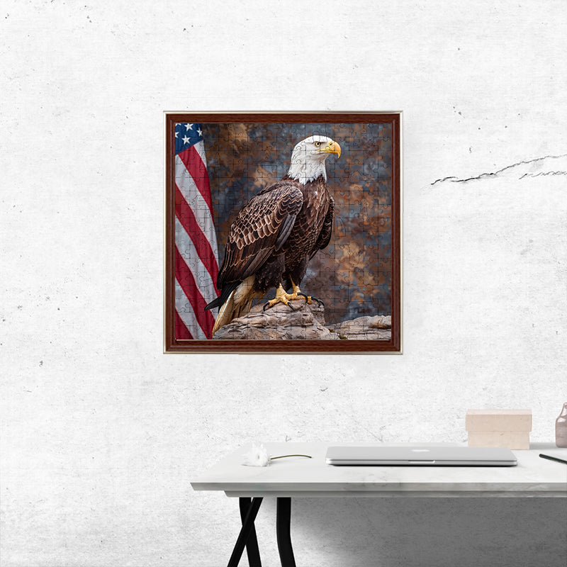 Bald Eagle Pride - Wooden Jigsaw Puzzle
