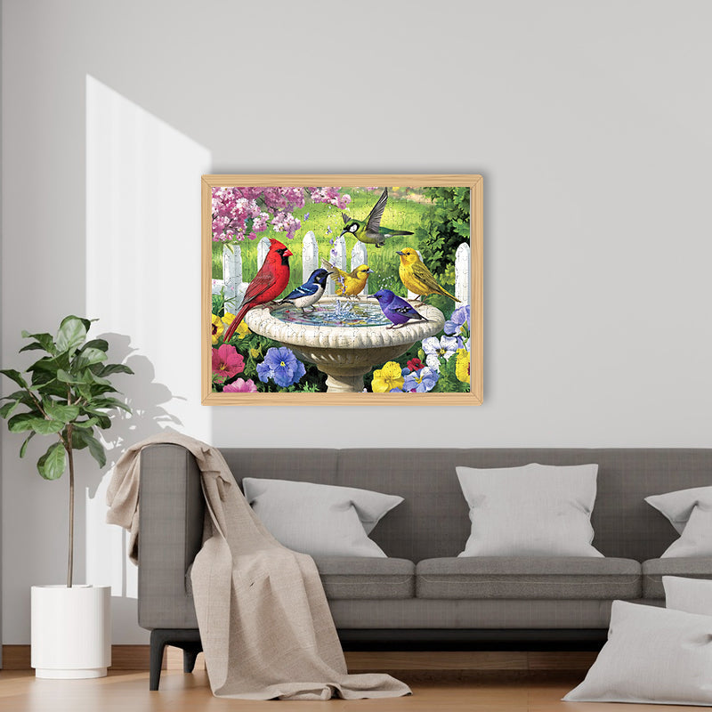 Birds at Fountain - Wooden Jigsaw Puzzle