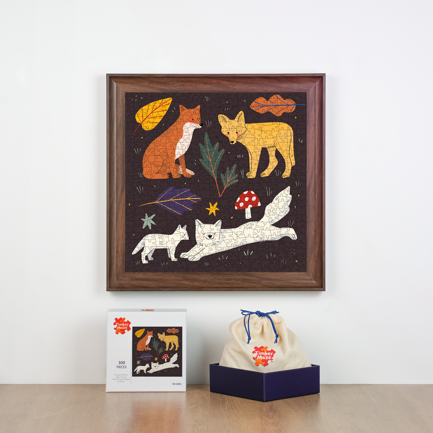 Fox Autumn Set - Wooden Jigsaw Puzzle
