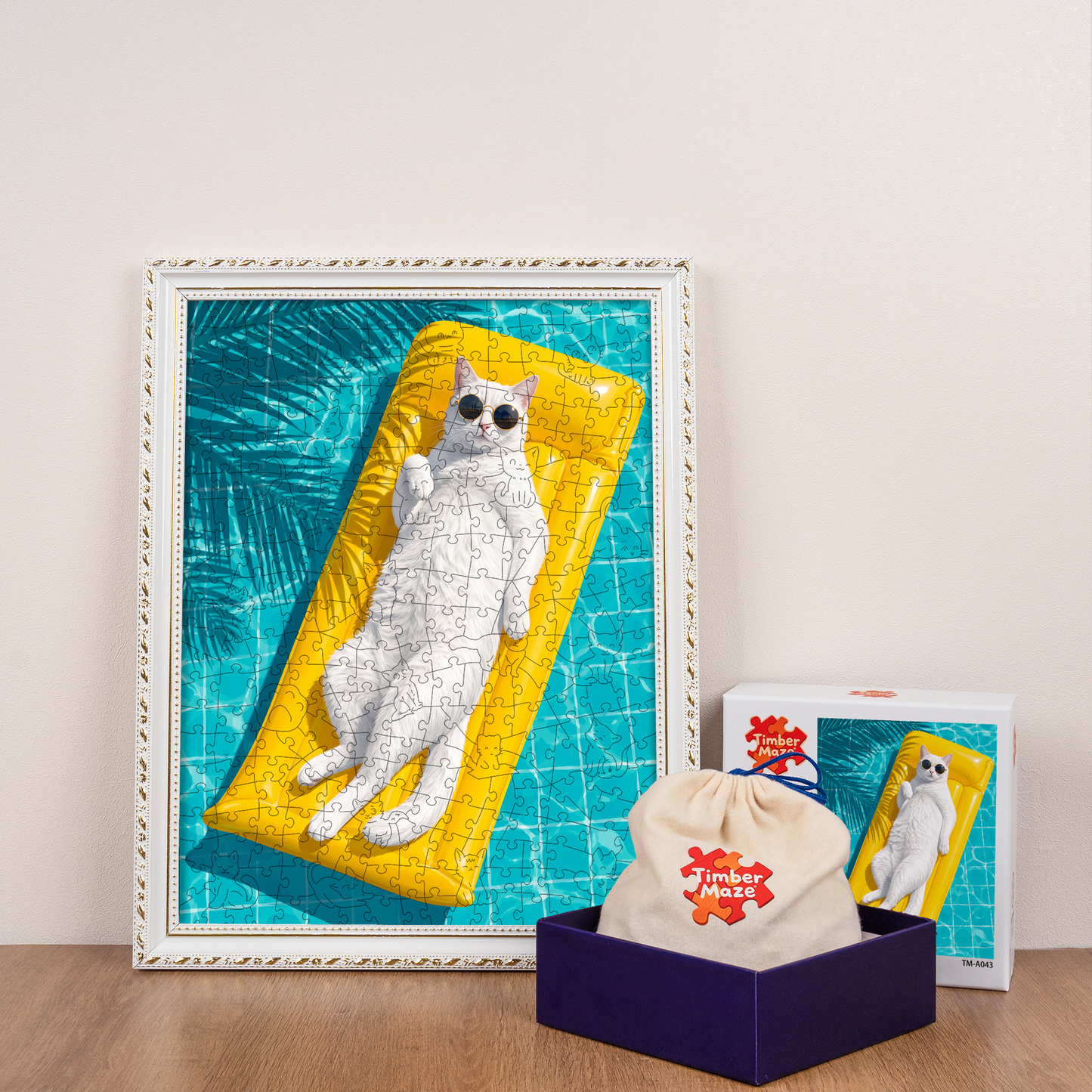 Cool Cat Summer - Wooden Jigsaw Puzzle