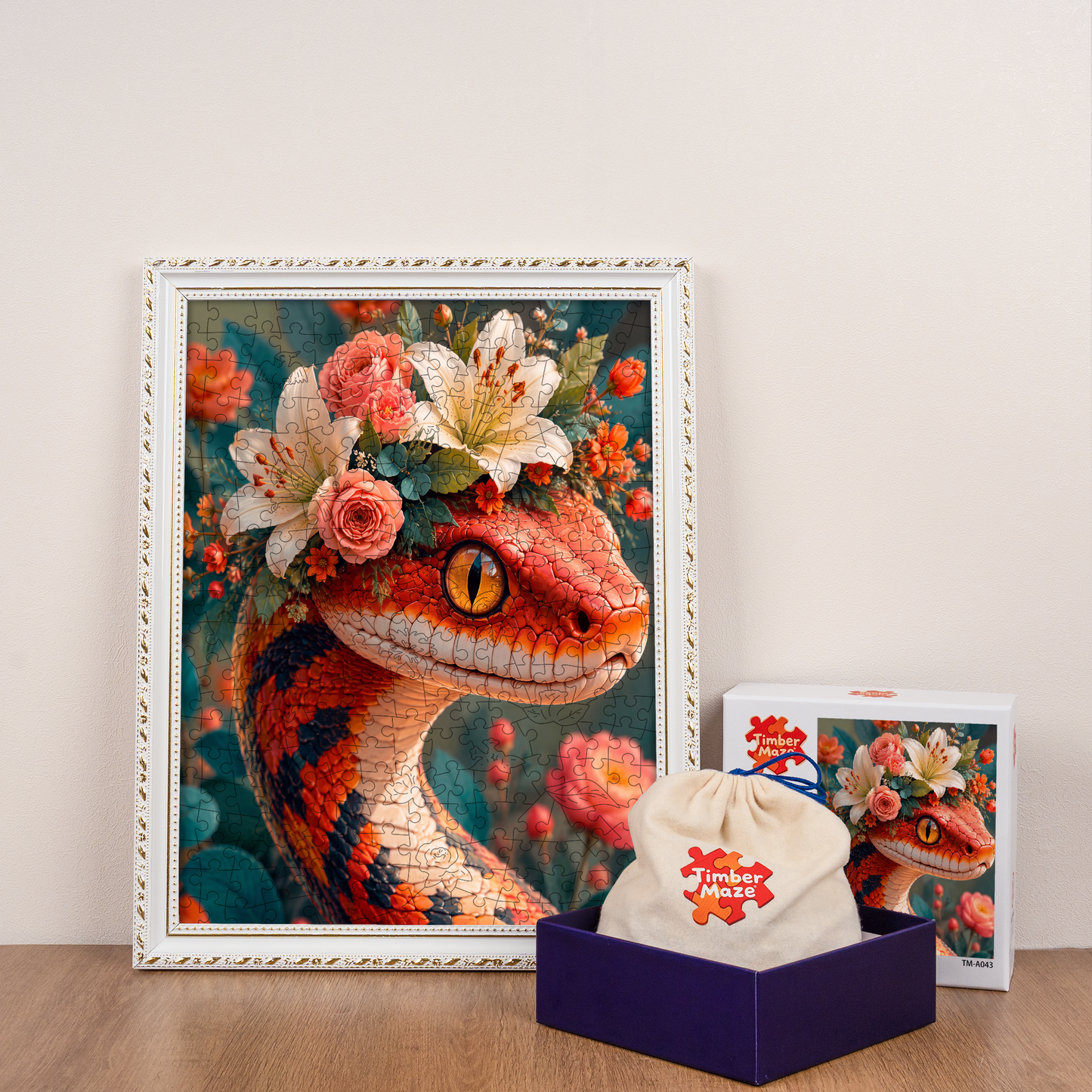 Floral Serpent - Wooden Jigsaw Puzzle