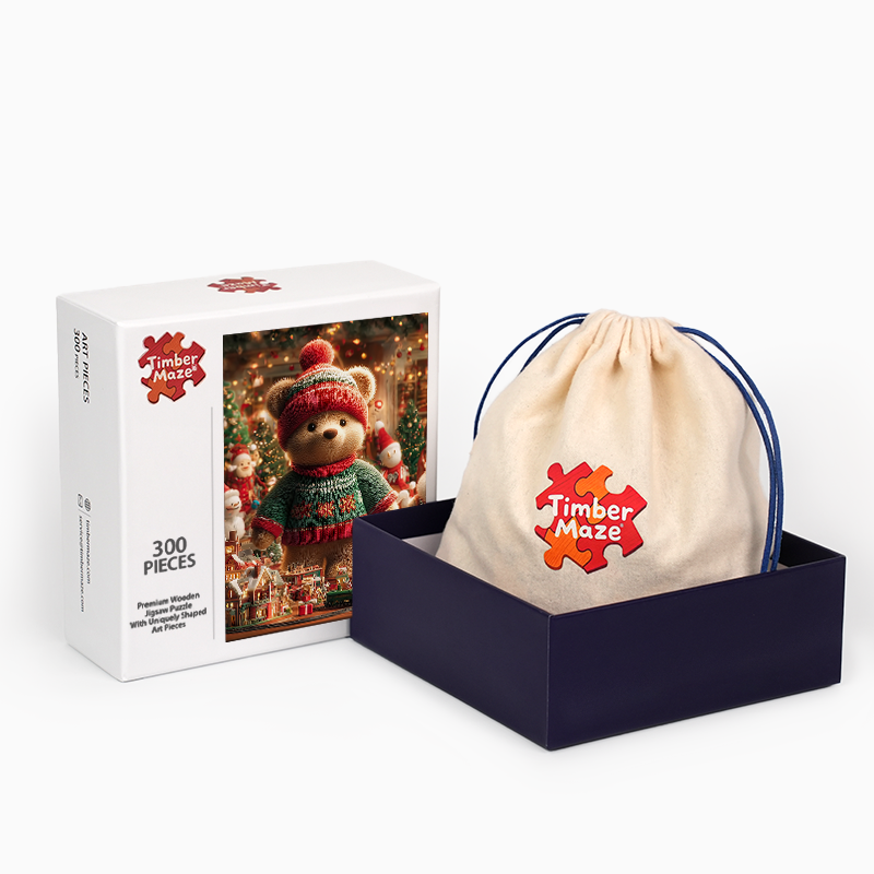 Teddy's Holiday Village - Wooden Jigsaw Puzzle