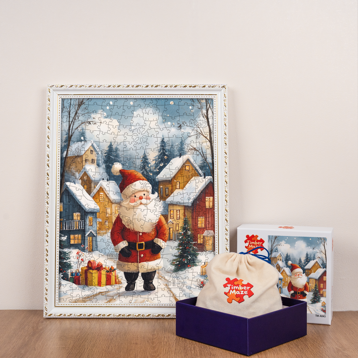 Jolly Santa in a Winter Wonderland - Wooden Jigsaw Puzzle