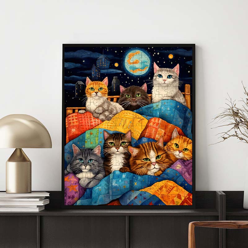 Cats in Space - Wooden Jigsaw Puzzle