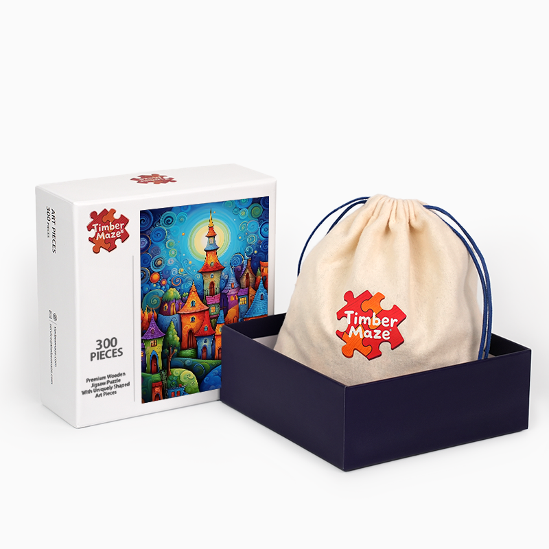 Fantasy Town - Wooden Jigsaw Puzzle