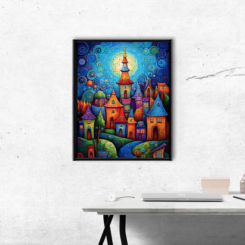 Fantasy Town - Wooden Jigsaw Puzzle