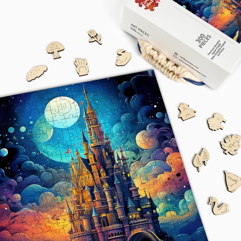 Lunar Fantasy Palace - Wooden Jigsaw Puzzle