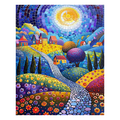 Mosaic Sunlit Village - Wooden Jigsaw Puzzle