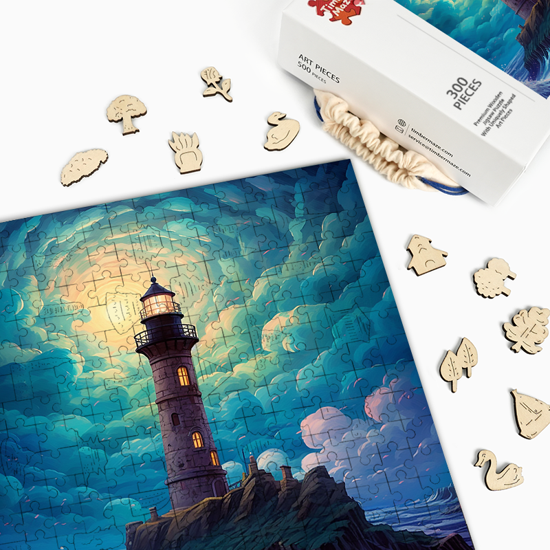 Stormy Lighthouse - Wooden Jigsaw Puzzle