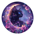 Enchanted Cat and Moon - Wooden Jigsaw Puzzle