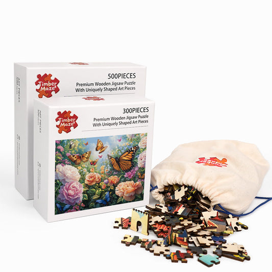 Butterfly Garden - Wooden Jigsaw Puzzle