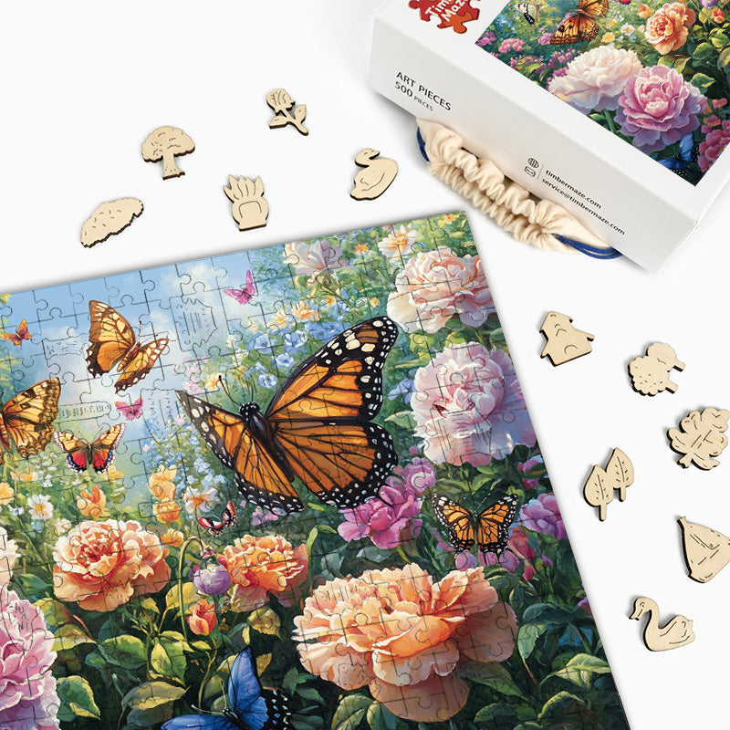 Butterfly Garden - Wooden Jigsaw Puzzle