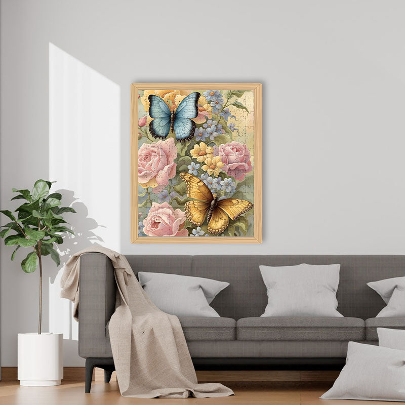 Flowers Butterflies - Wooden Jigsaw Puzzle