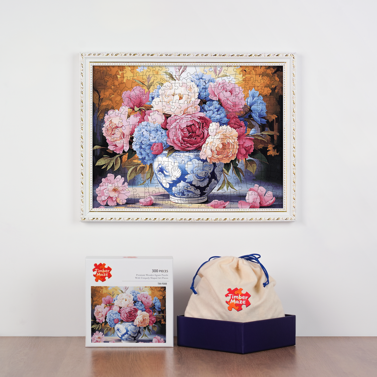 Peony Vase - Wooden Jigsaw Puzzle