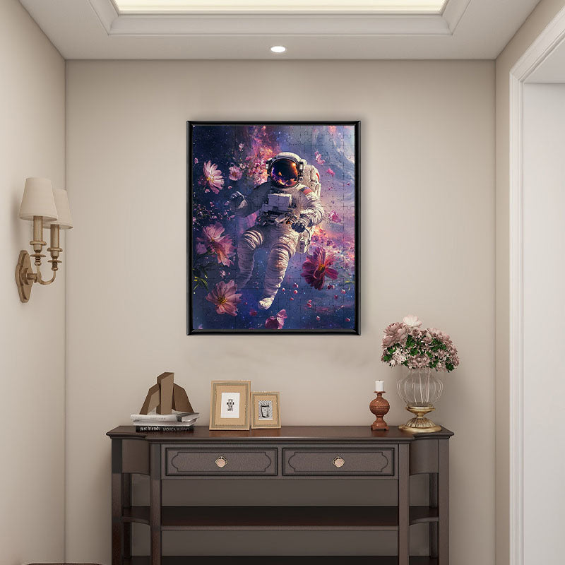 Space Walk in a Dreamlike Cosmos - Wooden Jigsaw Puzzle
