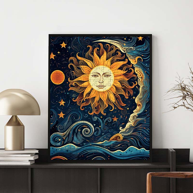 The Sun and Moon Dance Together - Wooden Jigsaw Puzzle