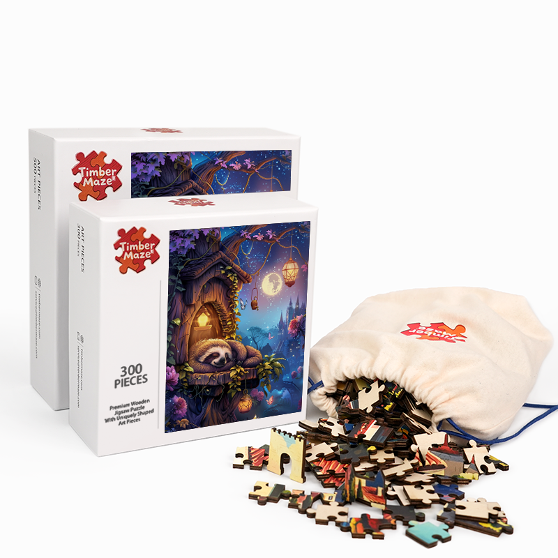 Moonlit Slumber - Wooden Jigsaw Puzzle