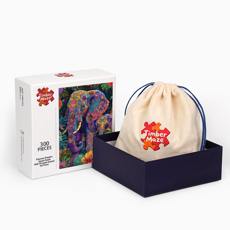 Elephant Tapestry - Wooden Jigsaw Puzzle