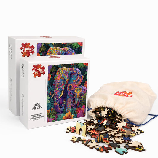 Elephant Tapestry - Wooden Jigsaw Puzzle