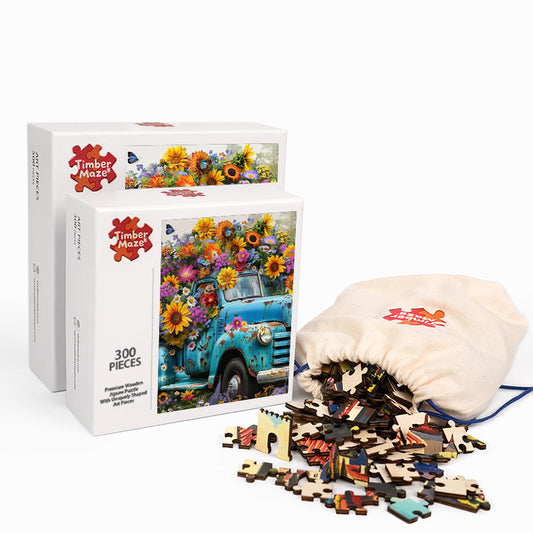 Flower Truck - Wooden Jigsaw Puzzle