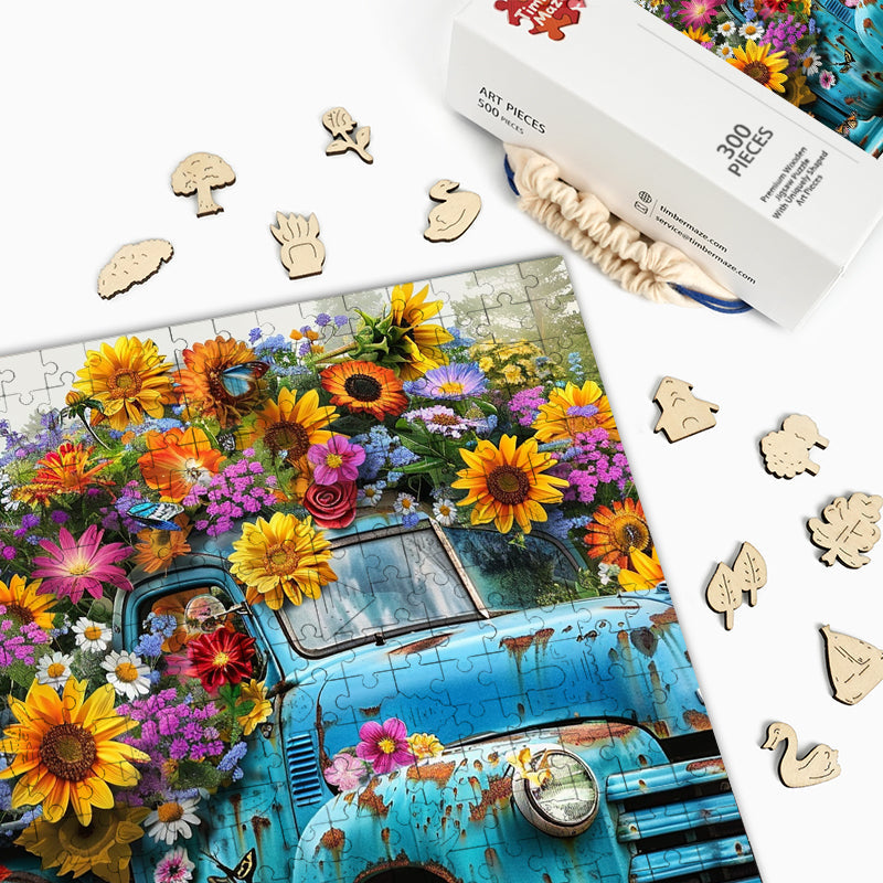 Flower Truck - Wooden Jigsaw Puzzle