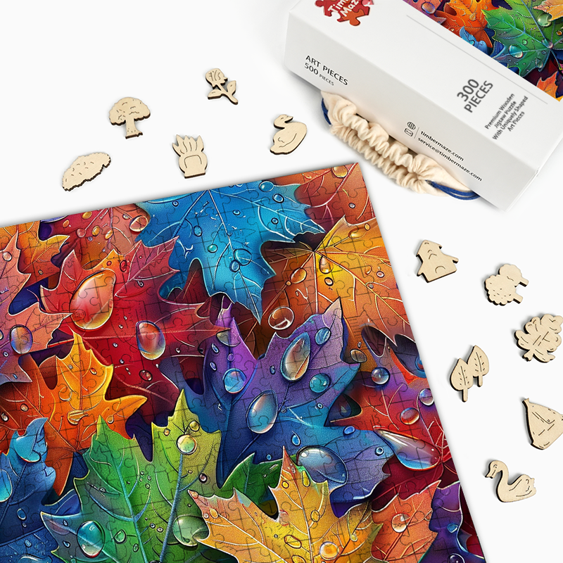 Autumn Leaf Spectrum - Wooden Jigsaw Puzzle