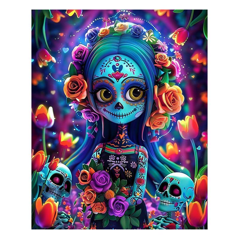 Sugar Skull Girl - Wooden Jigsaw Puzzle