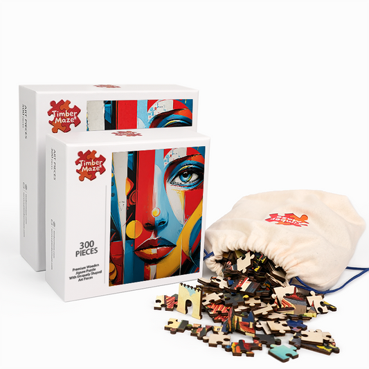 Abstract Portrait - Wooden Jigsaw Puzzle