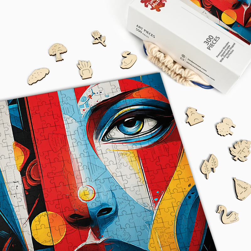 Abstract Portrait - Wooden Jigsaw Puzzle