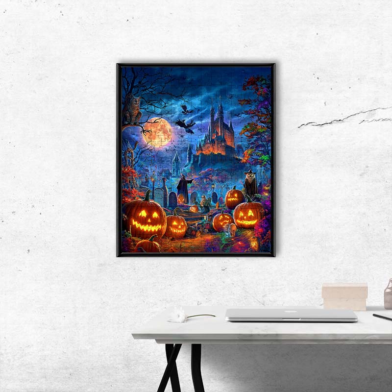Moonlit Cemetery - Wooden Jigsaw Puzzle