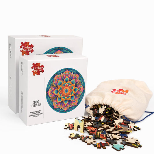 Mandala Bloom - Wooden Jigsaw Puzzle