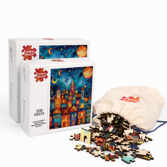 Fairy Tale Nightscape - Wooden Jigsaw Puzzle