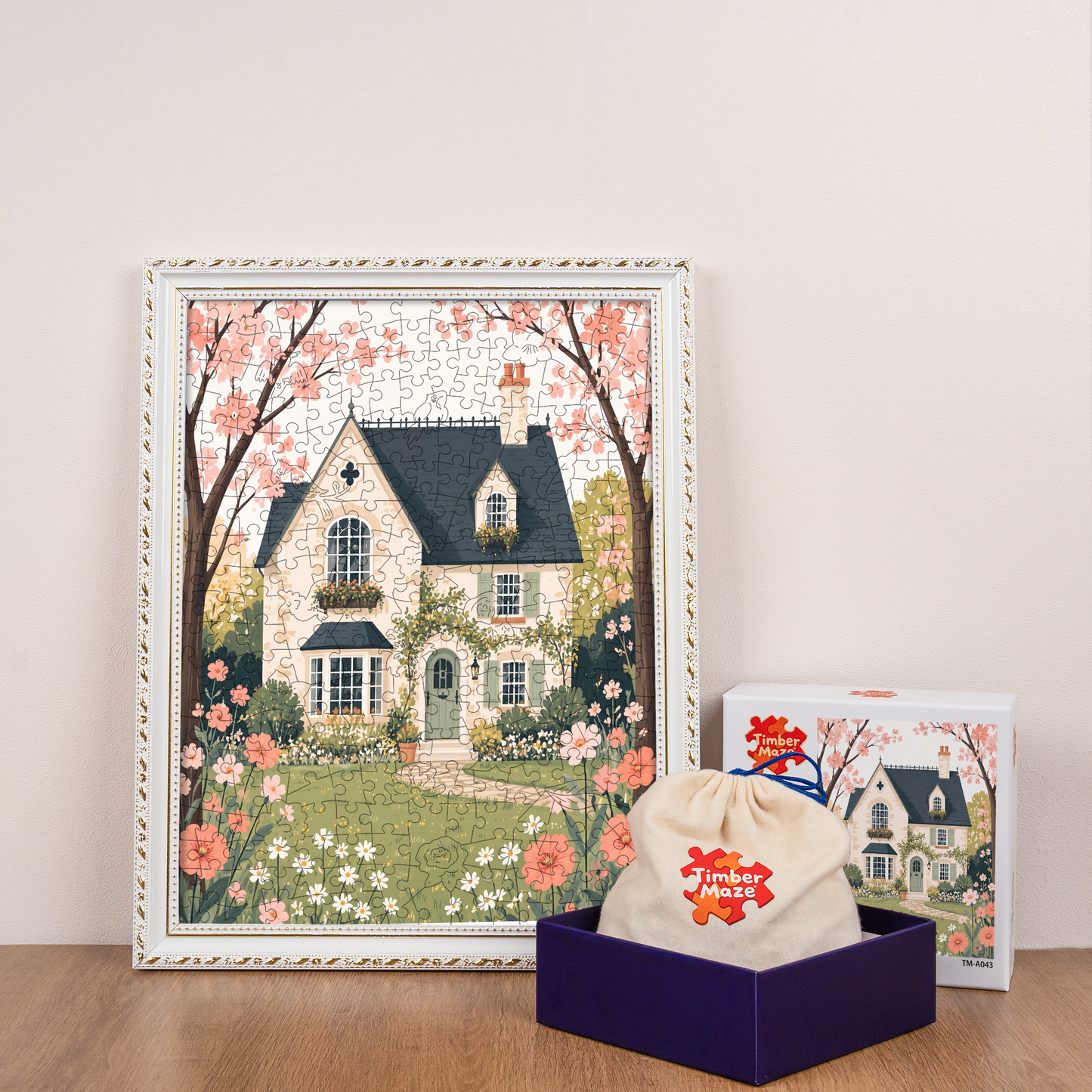 Spring Cottage - Wooden Jigsaw Puzzle