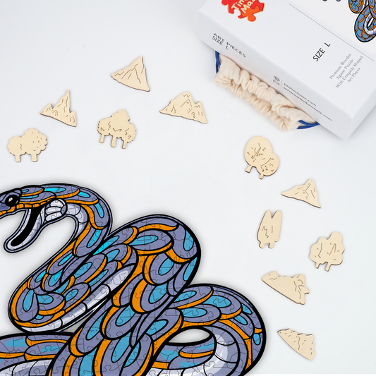 Coiled Snake - Wooden Jigsaw Puzzle