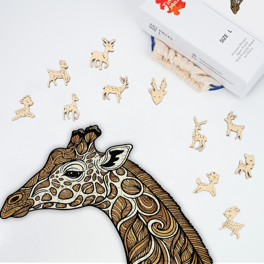 Giraffe Swirl - Wooden Jigsaw Puzzle