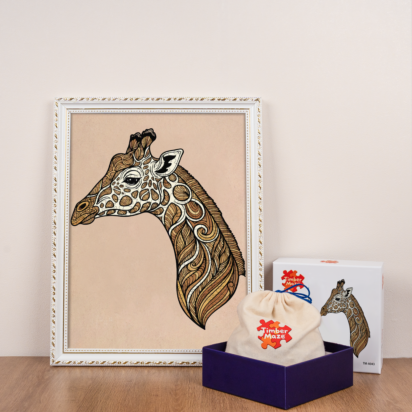 Giraffe Swirl - Wooden Jigsaw Puzzle