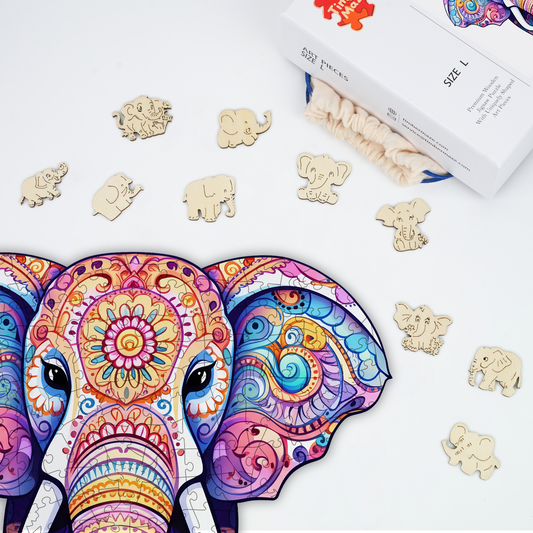 Mandala Elephant - Wooden Jigsaw Puzzle