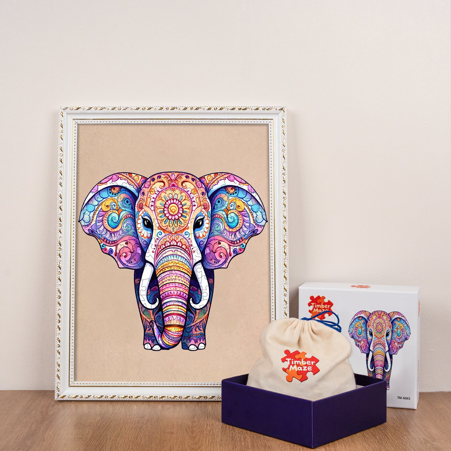 Mandala Elephant - Wooden Jigsaw Puzzle
