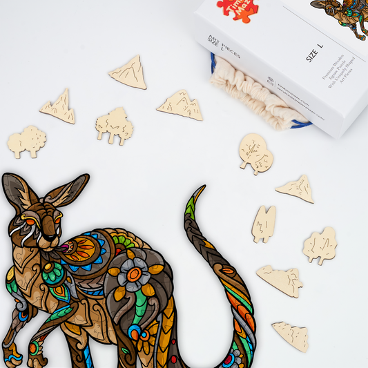 Tribal Kangaroo - Wooden Jigsaw Puzzle