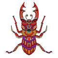 Tribal Stag Beetle - Wooden Jigsaw Puzzle