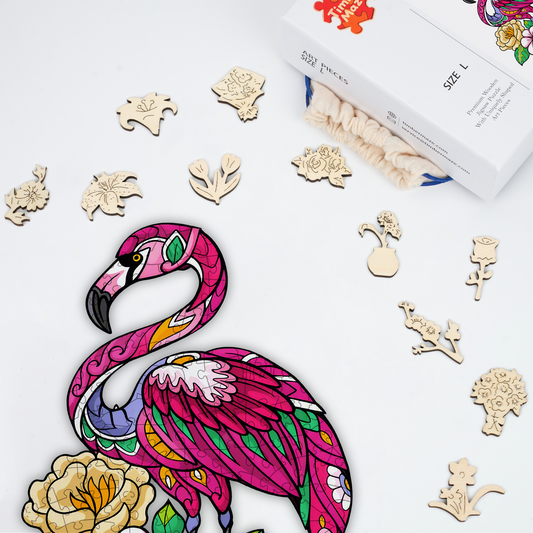 Tropical Flamingo - Wooden Jigsaw Puzzle