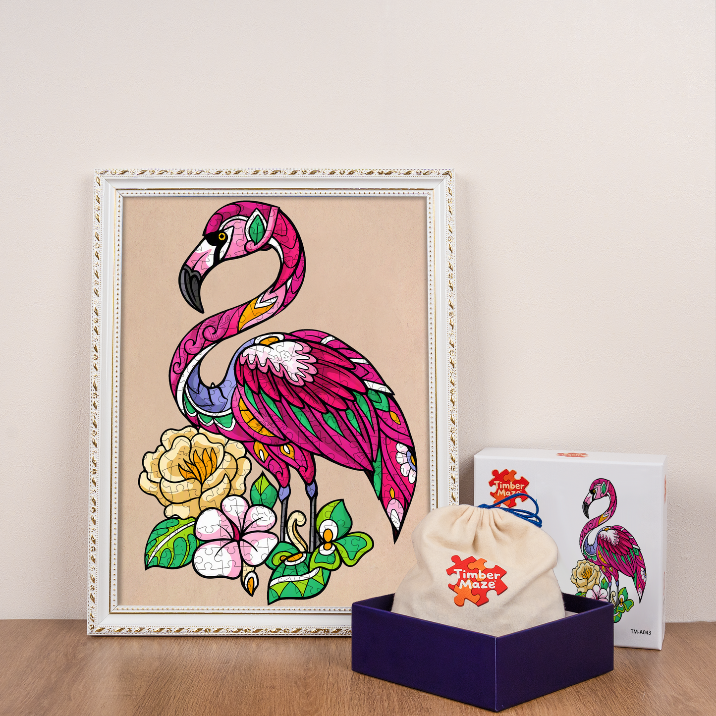 Tropical Flamingo - Wooden Jigsaw Puzzle