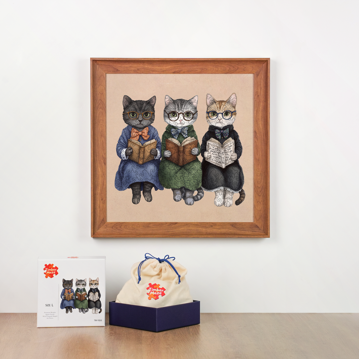 Literary Cats - Wooden Jigsaw Puzzle