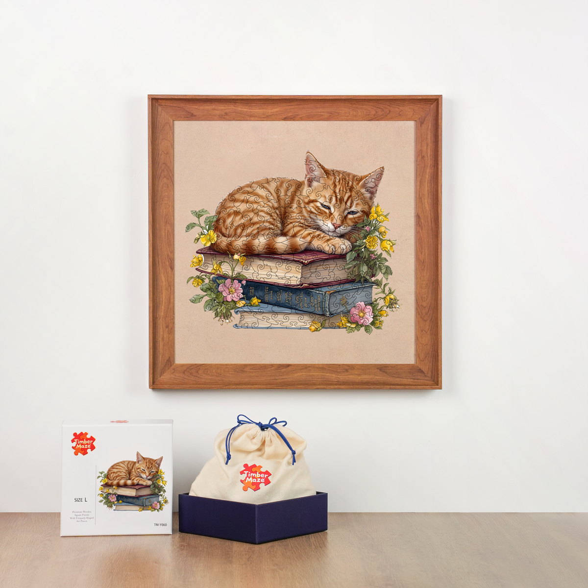 Tomes & Tabby - Wooden Jigsaw Puzzle