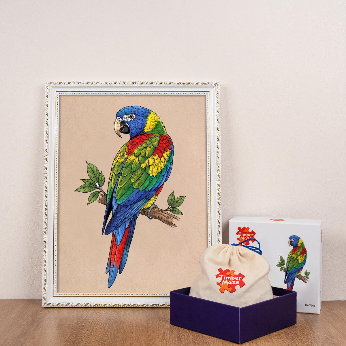Vivid Macaw - Wooden Jigsaw Puzzle