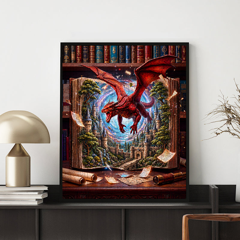 Fantasy Dragon Castle - Wooden Jigsaw Puzzle
