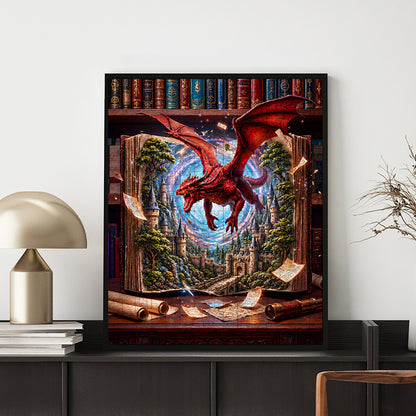 Fantasy Dragon Castle - Wooden Jigsaw Puzzle