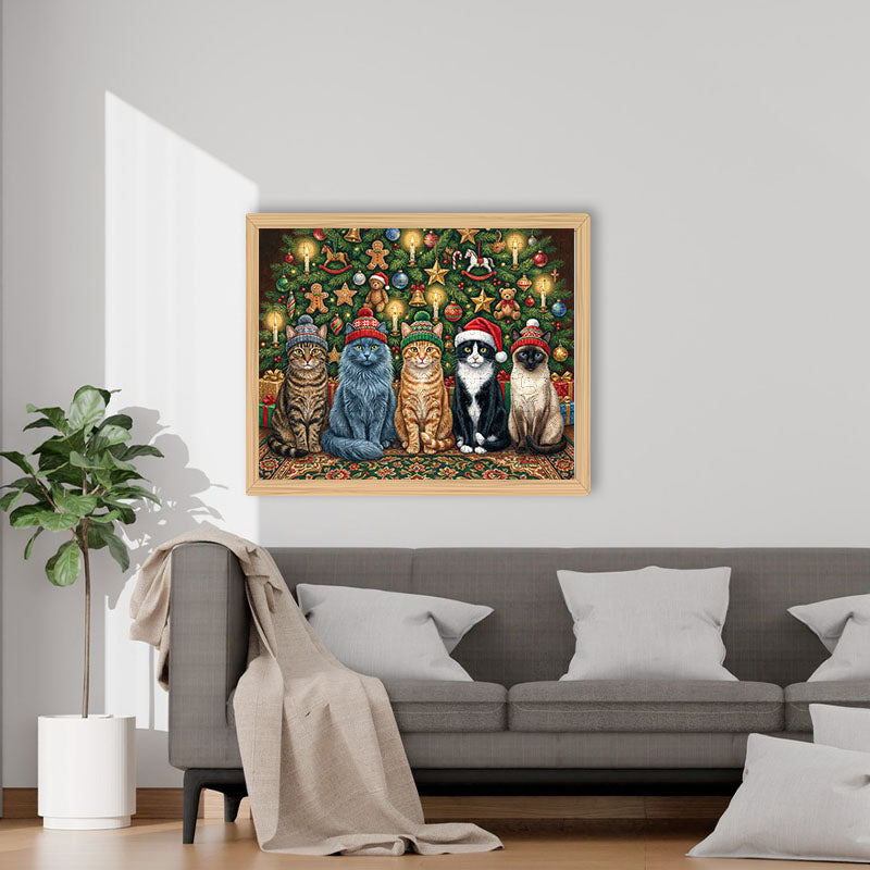 Merry Meowmas - Wooden Jigsaw Puzzle